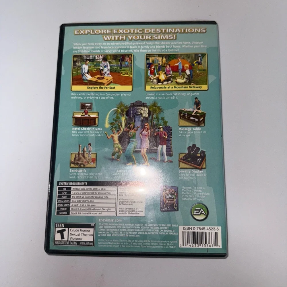 The Sims 2 Bon Voyage Expansion 2008 DVD-Rom PC Game Electronic Arts